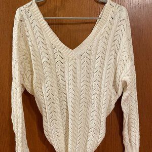 White Knit Sweater Decorative